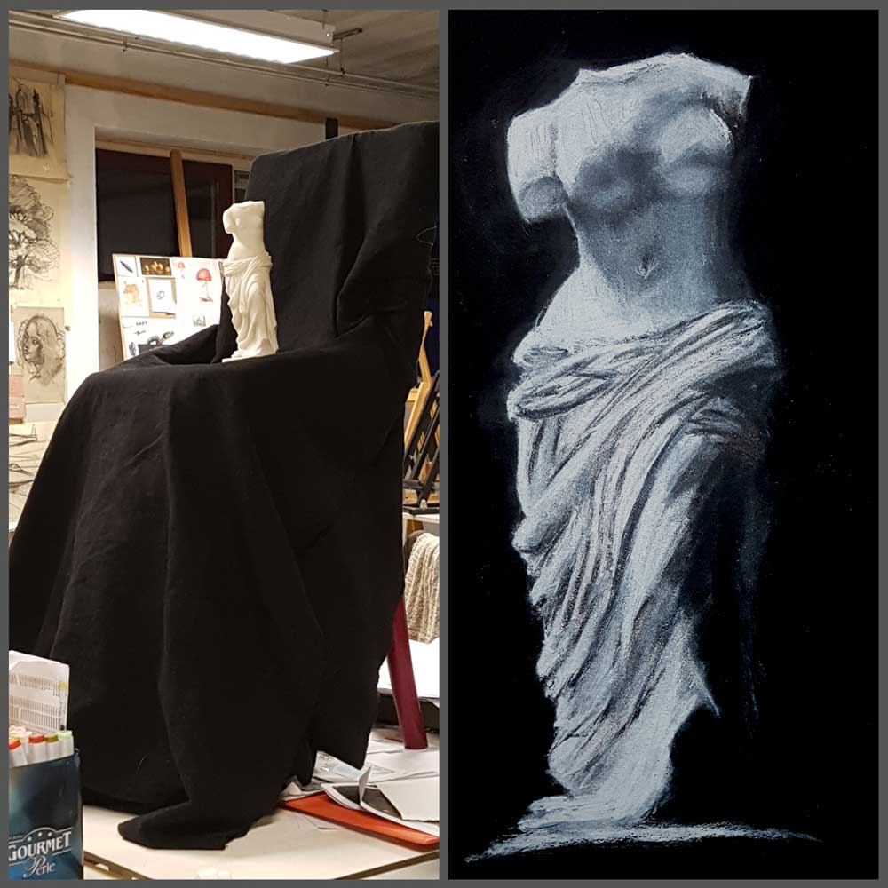 Model pastel tekening beeldje