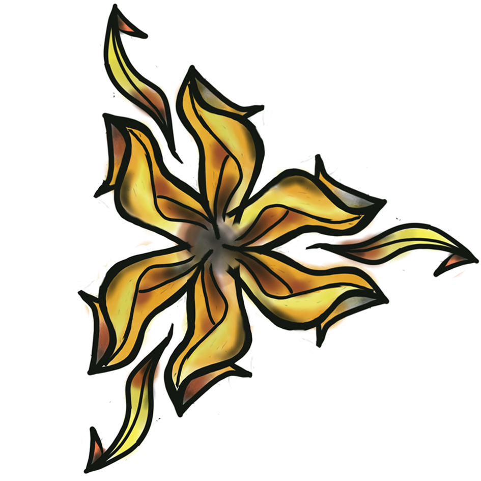 Sun tattoo design later turned into my own tattoo. ProCreate (8x8cm) (2019) (svenimal.art)