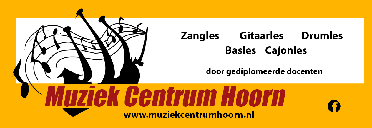 Sticker logo design Muziek Centrum Hoorn. Digital drawing Photoshop printed on sticker. (10,3x3,5cm) (2021) (svenimal.art)